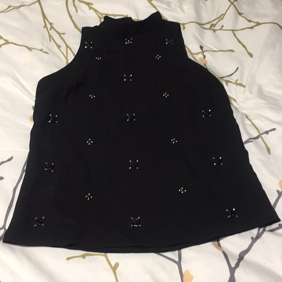 Ann Taylor Jeweled Mockneck Blouse - Picture 2 of 5